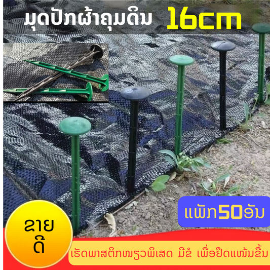 ຕະປູຢາງ ຫຼື ມຸດປັກຜ້າຄຸມດິນ 50 ອັນ
